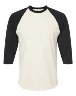 VINTAGE WHITE/ BLACK Tultex 245 fine jersey raglan t-shirt