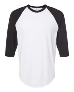 WHITE/ BLACK Tultex 245 fine jersey raglan t-shirt