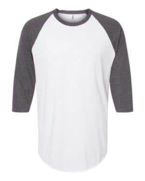 WHITE/ HEATHER CHARCOAL Tultex 245 fine jersey raglan t-shirt