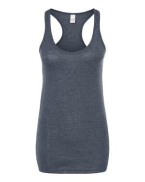 HEATHER NAVY Tultex 190 women's poly-rich racerback tank top
