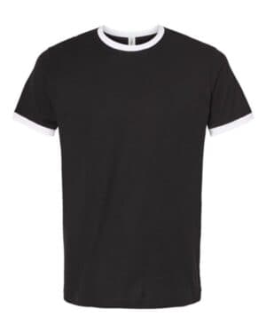 BLACK/ WHITE Tultex 246 fine jersey ringer t-shirt