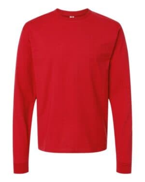 RED Tultex 291 heavyweight jersey long sleeve t-shirt