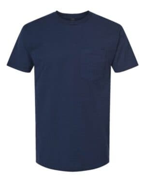 NAVY Tultex 293 heavyweight jersey pocket t-shirt