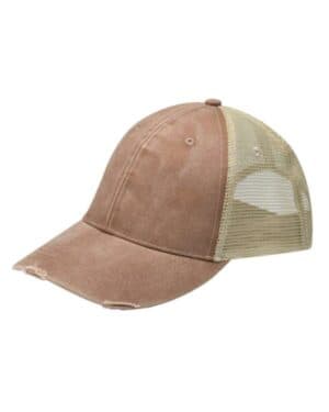 MISSISSIPPI MUD/ TAN Adams headwear OL102 ollie distressed cap