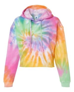 ETERNITY Colortone 8333 women's tie-dyed crop hooded sweatshirt