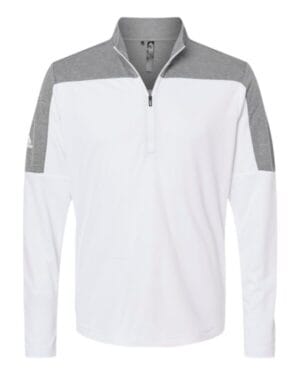 WHITE/ GREY THREE MELANGE Adidas A552 lightweight quarter-zip pullover