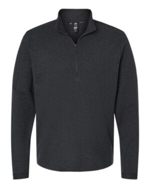 BLACK MELANGE Adidas A554 3-stripes quarter-zip sweater