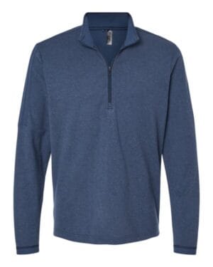 COLLEGIATE NAVY MELANGE Adidas A554 3-stripes quarter-zip sweater