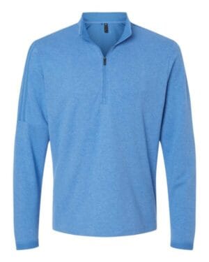 FOCUS BLUE MELANGE Adidas A554 3-stripes quarter-zip sweater