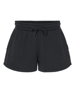 BLACK PRM20SRT womens lightweight california wave wash fleece shorts