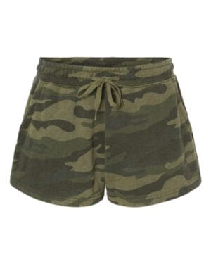 FOREST CAMO HEATHER PRM20SRT womens lightweight california wave wash fleece shorts