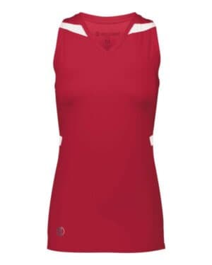 SCARLET/ WHITE 221337 women's pr max compression racerback jersey