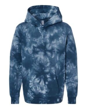 TIE DYE NAVY PRM1500TD youth midweight tie-dyed hooded sweatshirt