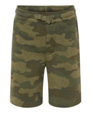 FOREST CAMO HEATHER PRM16SRT youth lightweight special blend fleece shorts