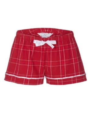 CRIMSON FIELD DAY PLAID Boxercraft BW6501 women's flannel shorts