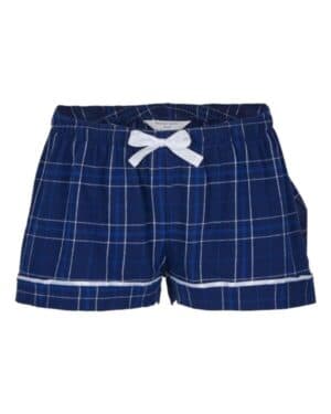 NAVY FIELD DAY PLAID Boxercraft BW6501 women's flannel shorts