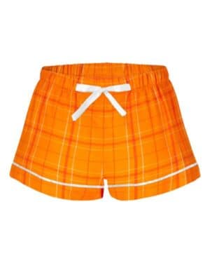 ORANGE FIELD DAY PLAID Boxercraft BW6501 women's flannel shorts