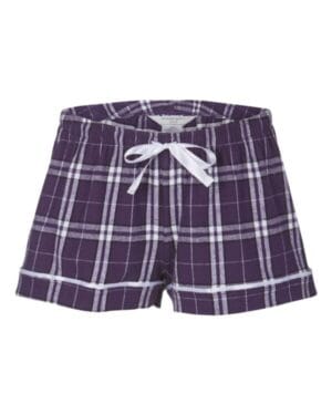 PURPLE/ WHITE Boxercraft BW6501 women's flannel shorts