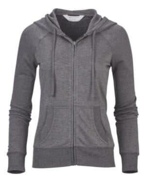 BLACK HEATHER BW5201 women's dream fleece full-zip hooded sweatshirt