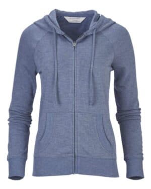 INDIGO HEATHER BW5201 women's dream fleece full-zip hooded sweatshirt