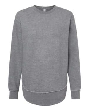 GRANITE HEATHER Lat 3525 women's weekend fleece crewneck sweatshirt