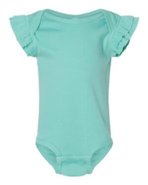 SALTWATER Rabbit skins 4439 infant flutter sleeve baby rib bodysuit