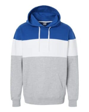 8644 varsity fleece colorblocked hooded sweatshirt