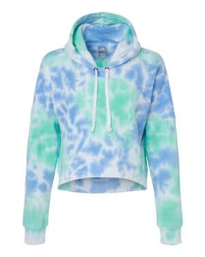 LAGOON TIE DYE J america 8853 women's crop hooded sweatshirt