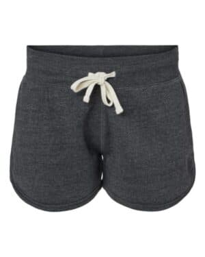 BLACK TRIBLEND J america 8856 women's fleece shorts