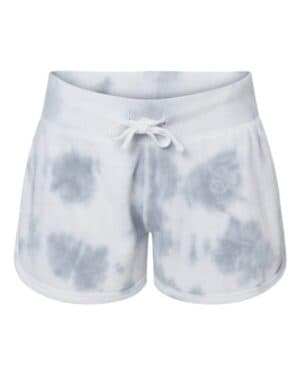 GREY TIE DYE J america 8856 women's fleece shorts