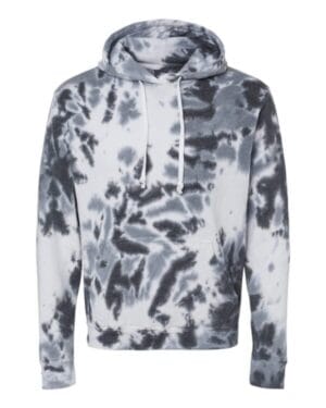 BLACK TIE DYE J america 8861 tie-dyed fleece hooded sweatshirt
