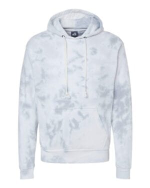 GREY TIE DYE J america 8861 tie-dyed fleece hooded sweatshirt