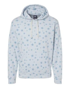 CHAMBRAY STARS TRIBLEND J america 8871 triblend fleece hooded sweatshirt