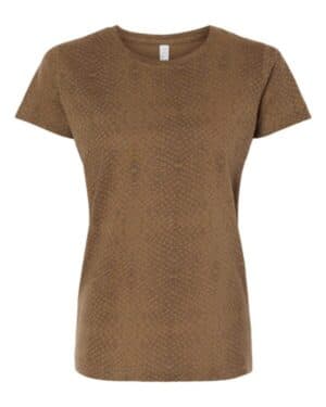 BROWN REPTILE Lat 3516 women's fine jersey tee