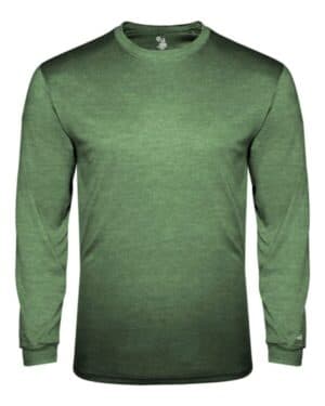FOREST HEATHER Badger 4944 triblend performance long sleeve t-shirt