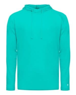 TURQUOISE 4905 tri-blend surplice hooded long sleeve t-shirt