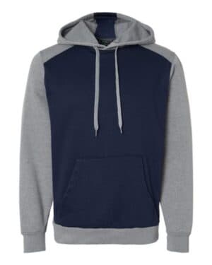 NAVY/ GREY HEATHER 6865 eco revive three-season triblend fleece hooded sweatshirt