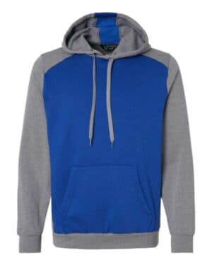 ROYAL/ GREY HEATHER 6865 eco revive three-season triblend fleece hooded sweatshirt