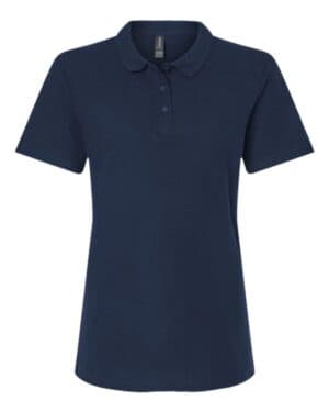 NAVY Gildan 64800L softstyle women's pique polo