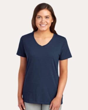 INDIGO HEATHER Jerzees 560WVR women's premium blend v-neck