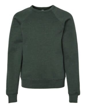 HEATHER FOREST Bella canvas 3901Y youth sponge fleece crewneck sweatshirt