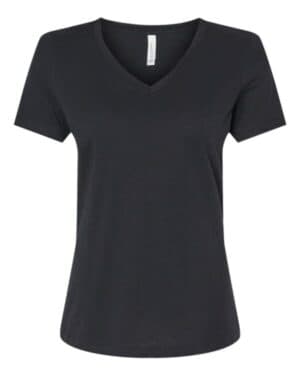 SOLID BLACK BLEND Bella canvas 6405CVC women's relaxed heather cvc v-neck tee