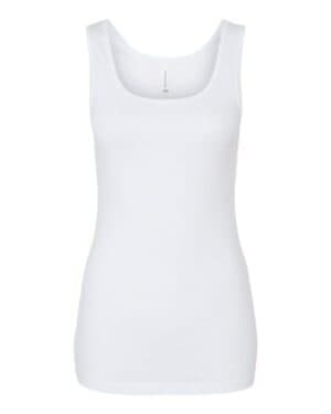 SOLID WHITE BLEND Bella canvas 1081 women's micro rib tank