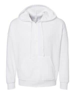 WHITE Bella canvas 3759 sponge fleece dtm full-zip hoodie