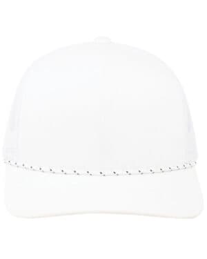 WHITE Pacific headwear 104BR trucker snapback braid cap