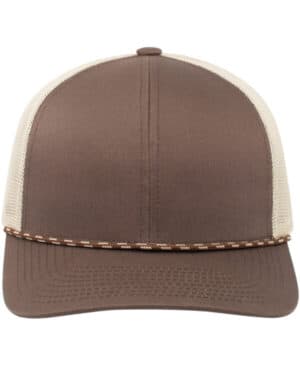 BROWN/ KHK/ BRWN Pacific headwear 104BR trucker snapback braid cap