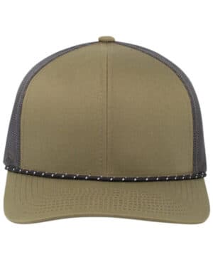 MS GRN/ LT C/ MG Pacific headwear 104BR trucker snapback braid cap