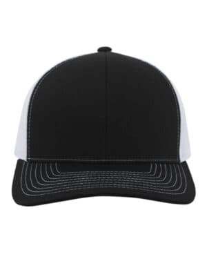 BLACK/ WHITE Pacific headwear 104S contrast stitch trucker snapback