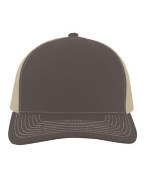 BROWN/ KHAKI Pacific headwear 104S contrast stitch trucker snapback