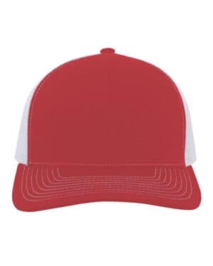 RED WHITE Pacific headwear 104S contrast stitch trucker snapback